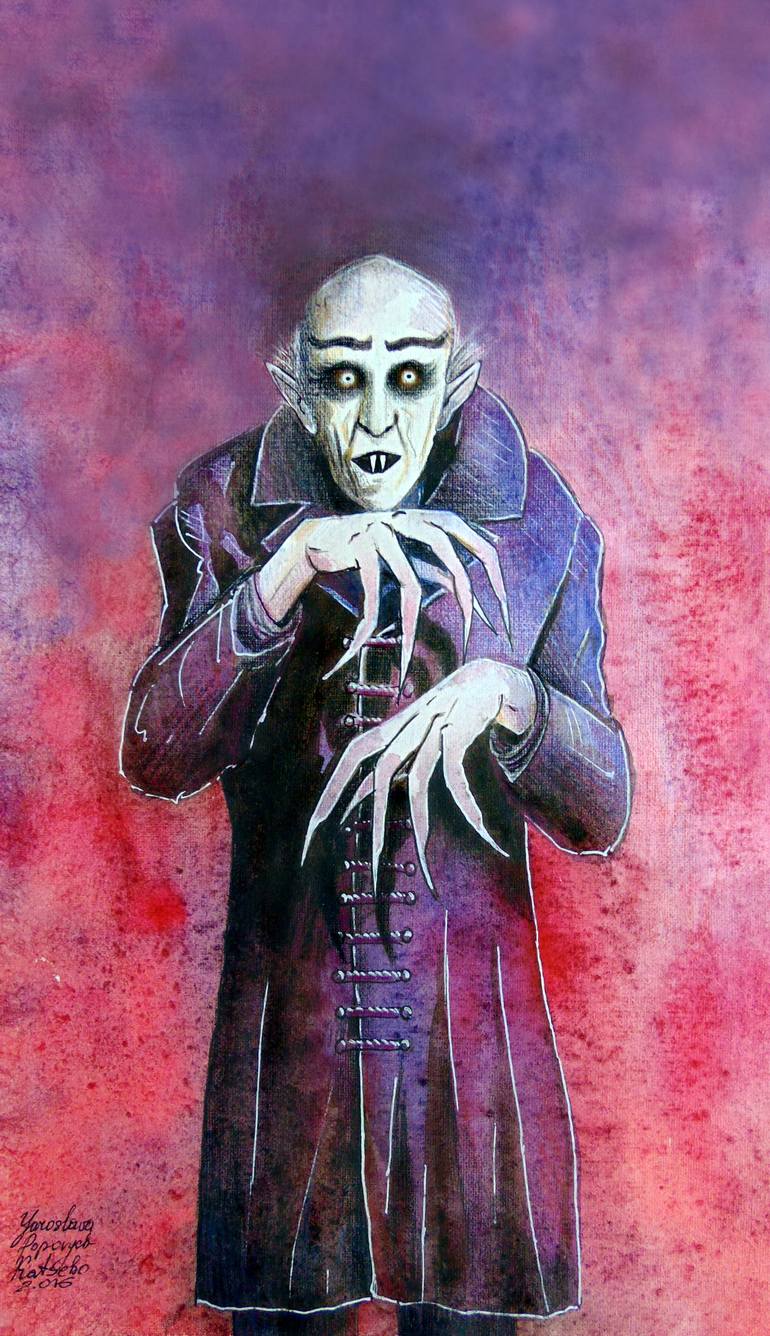 770x1336 Saatchi Art Nosferatu Count Orlok Painting By Yara Art - Nosferatu Painting