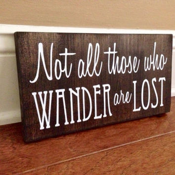 354x354 Shop Custom Hand Painted Signs On Wanelo - Not All Who Wander Are Lost Painting