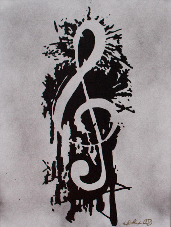 676x900 Music Note Splash Painting By El Alexander - Note Painting