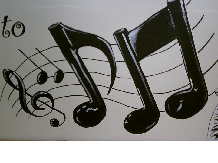 720x540 Music Notes The Purple Painted Lady - Note Painting