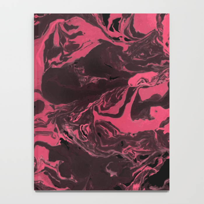 700x700 Pink And Black Marble Texture Painting Art Notebook By Maria So - Notebook Painting