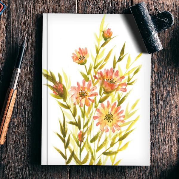 600x600 Watercolor Flowers Painting Botanical Art Design Notebook Artist - Notebook Painting
