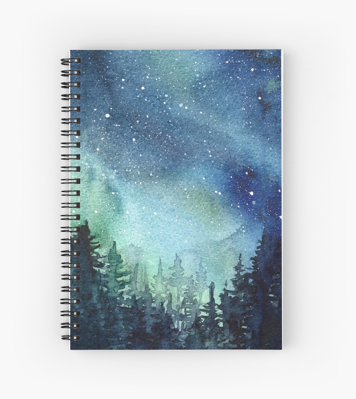 1171x1313 Watercolor Galaxy Nebula Aurora Northern Lights Painting Spiral - Notebook Painting