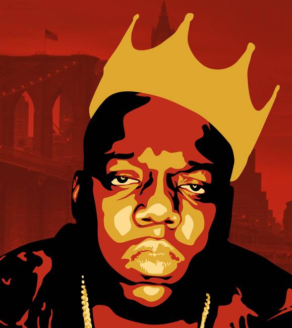 579x650 Notorious B.i.g. Pop Art By Vintagepopart - Notorious Big Crown Painting