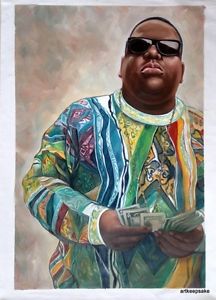 216x300 20x28 Biggie Smalls Notorious Big Oil Painting On Canvas - Notorious Big Painting