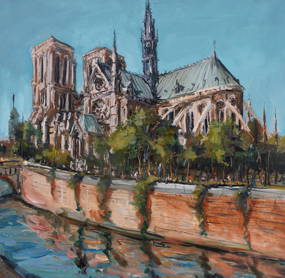 Notre Dame Cathedral Painting at PaintingValley.com | Explore ...