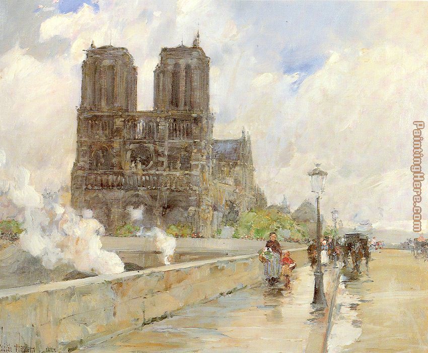 850x700 Childe Hassam Notre Dame Cathedral Paris Painting Anysize 50% Off - Notre Dame Cathedral Painting