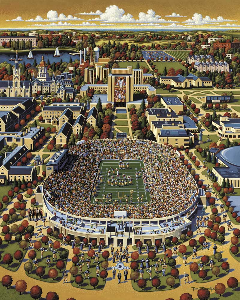 800x1000 Notre Dame Fighting Irish - Notre Dame Football Painting