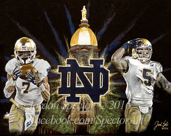 340x270 Notre Dame Wall Art Etsy - Notre Dame Football Painting
