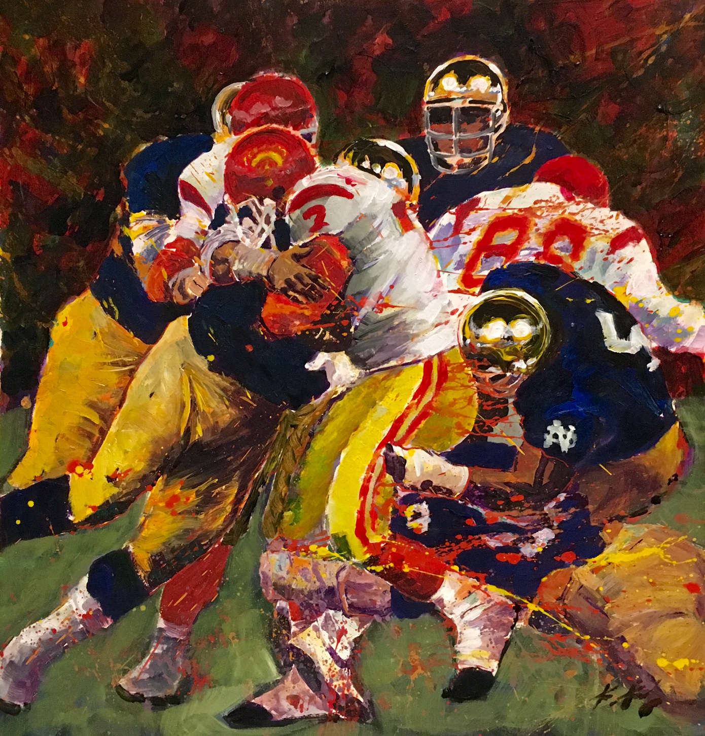 1390x1452 Painting - Notre Dame Football Painting