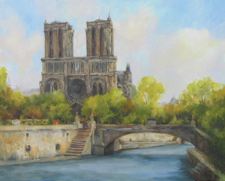900x724 Notre Dame Painting By Barrett Edwards - Notre Dame Painting