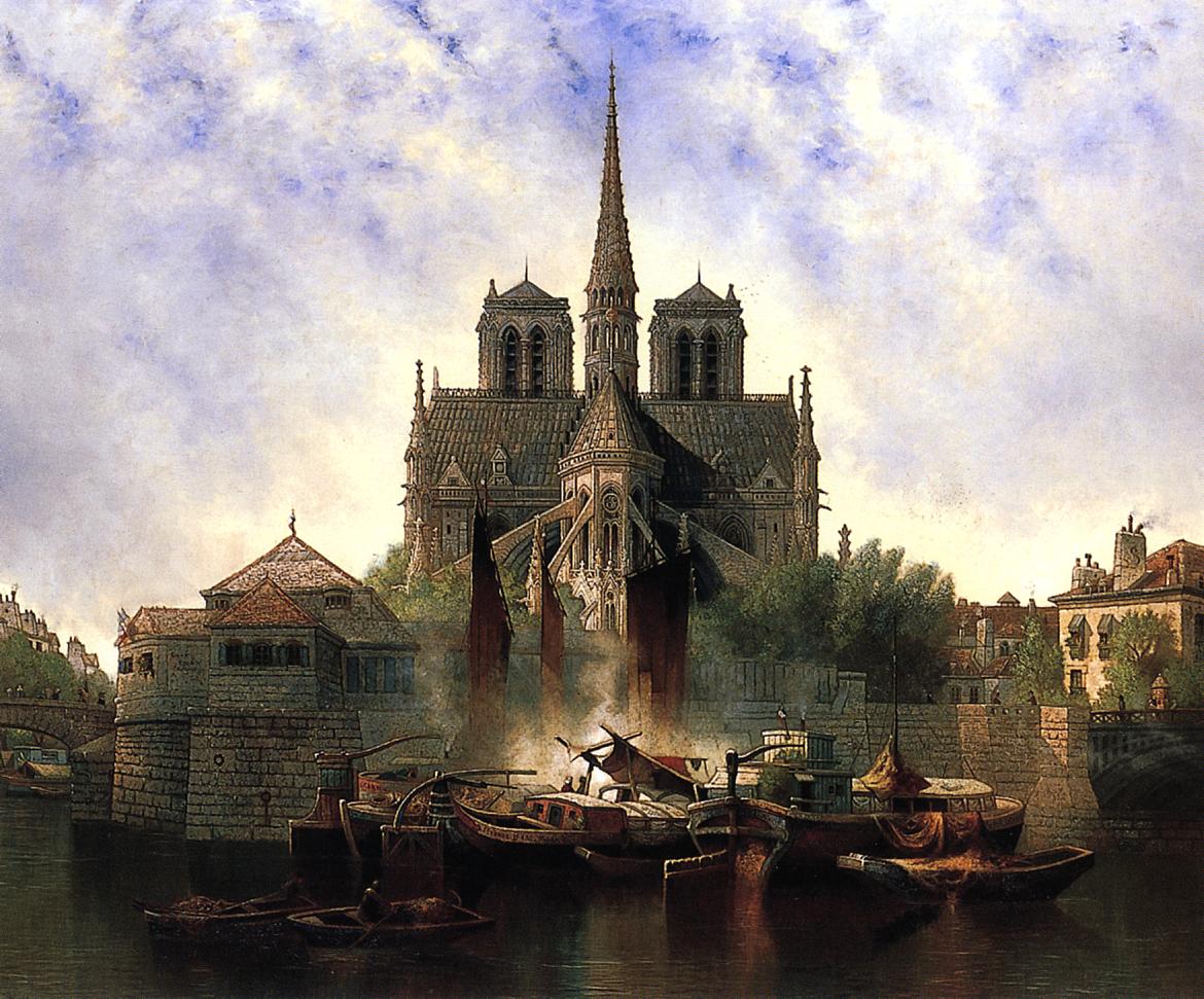 1170x971 Notre Dame Paris Painting Edwin Deakin Oil Paintings - Notre Dame Painting