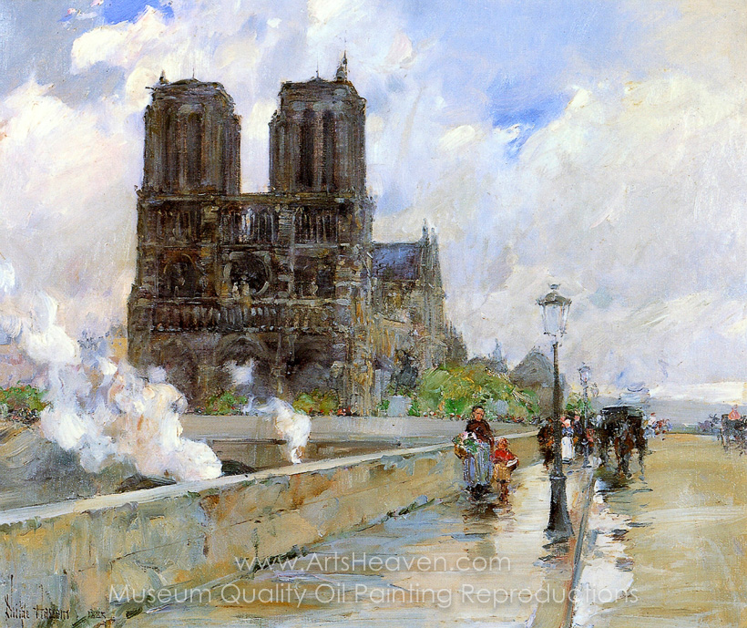 820x689 Reproduction Painting Childe Hassam Notre Dame Cathedral, Paris - Notre Dame Painting
