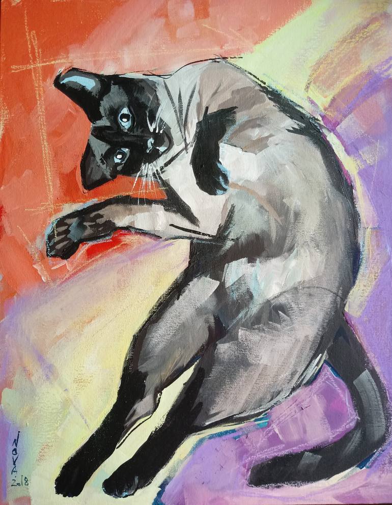770x992 Saatchi Art Le Chat Painting By Jelena Nova - Nova Painting