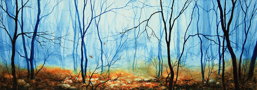 900x315 Misty November Woods Painting By Hanne Lore Koehler - November Painting