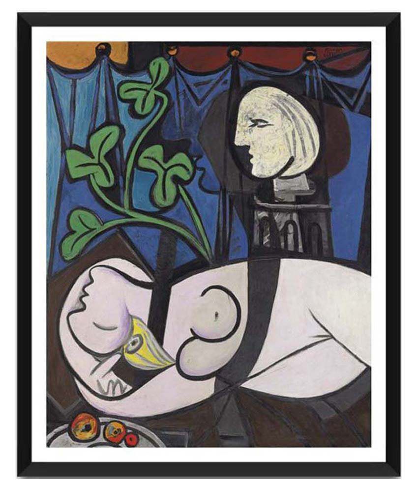 850x995 Tallenge Nude, Green Leaves And Bust By Pablo Picasso Framed Art - Nude Green Leaves And Bust Painting