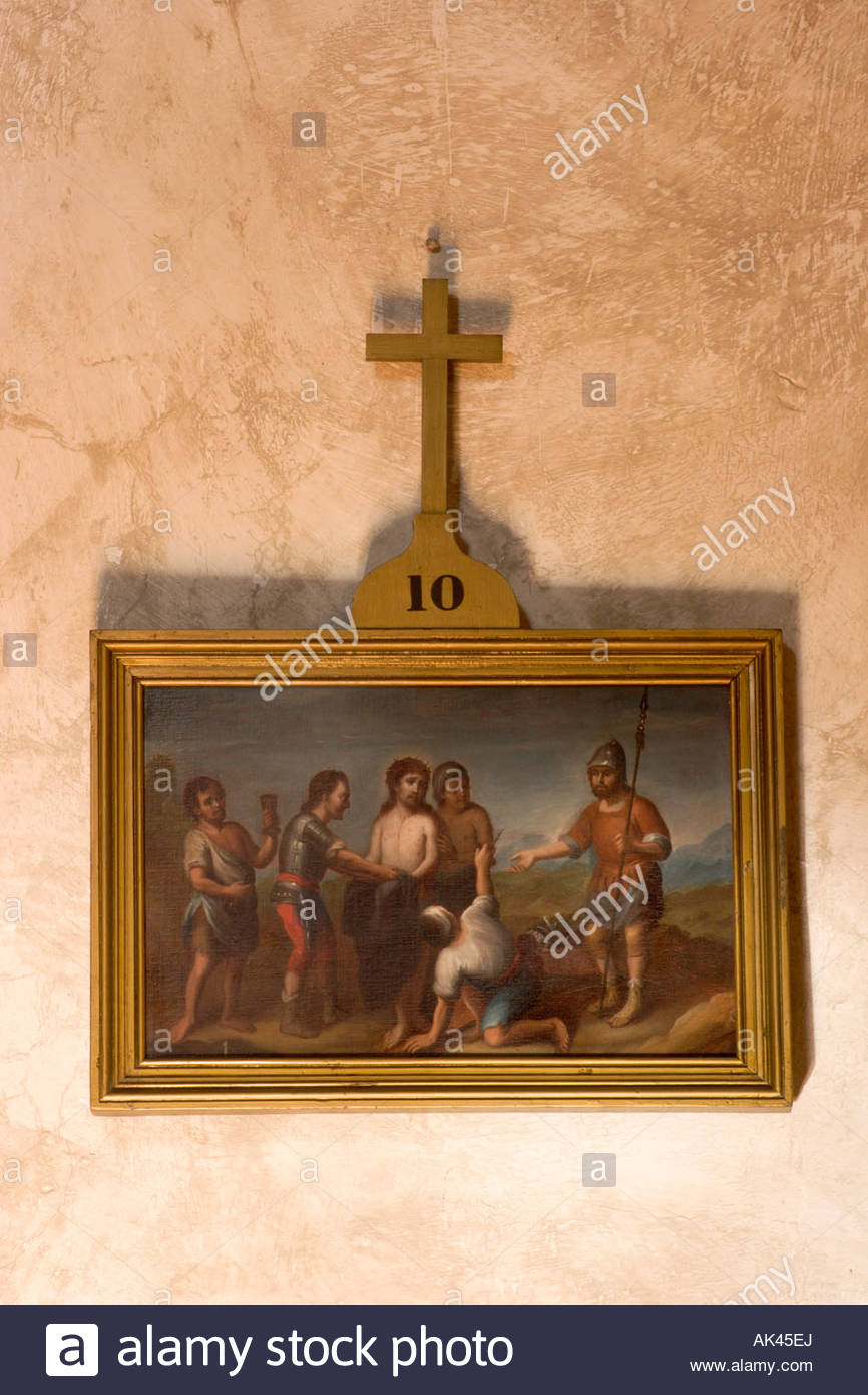 866x1390 Stations Of The Cross Painting Number 10 Mission Santa Barbara - Number 10 Painting