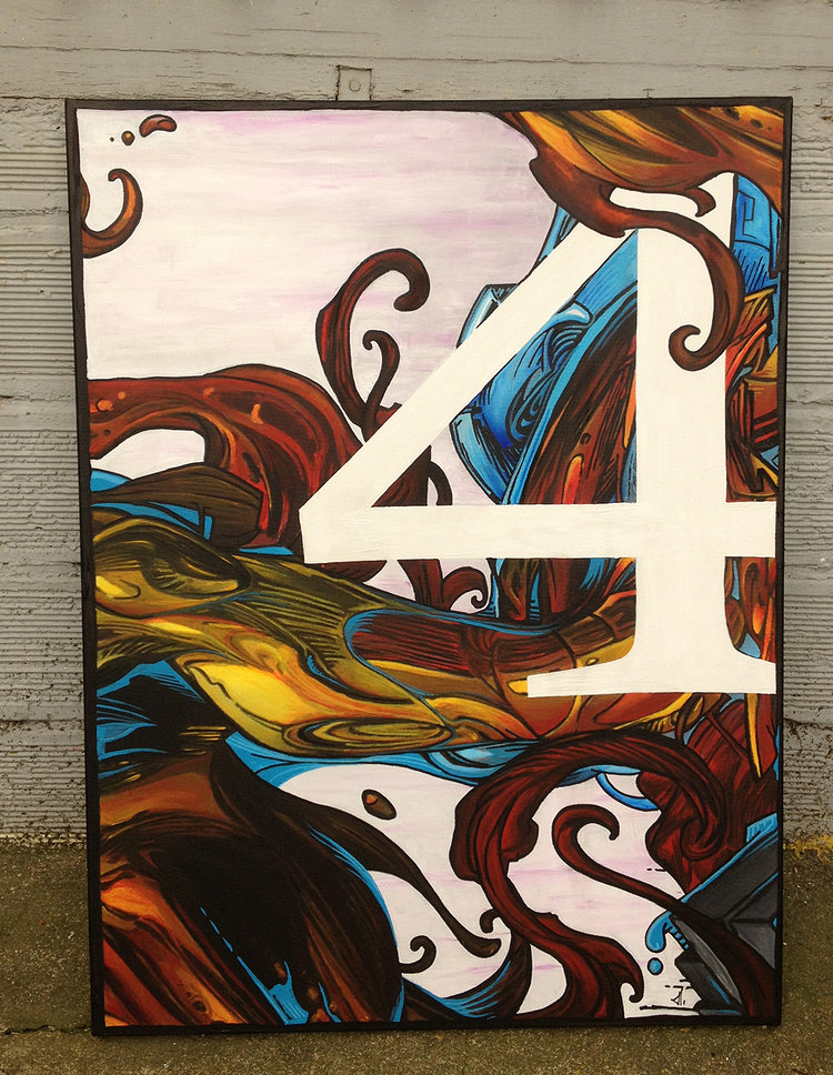 750x968 Painting Thomas Chedeville - Number 4 Painting