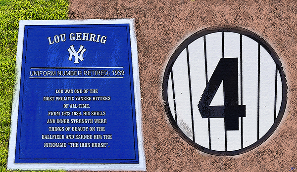 600x348 Yankee Legends Number 4 Painting By David Lee Thompson - Number 4 Painting