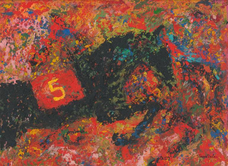 770x561 Saatchi Art Race Horse Number 5 Painting By Costa Mati - Number 5 Painting