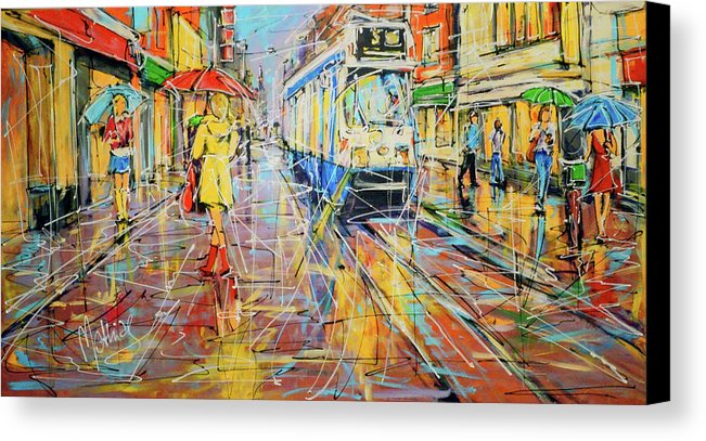 651x407 Street Of Amsterdam, Tram Number 5 Canvas Print Canvas Art By - Number 5 Painting