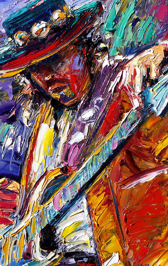 570x900 Stevie Ray Vaughan Number One Painting By Debra Hurd - Number One Painting