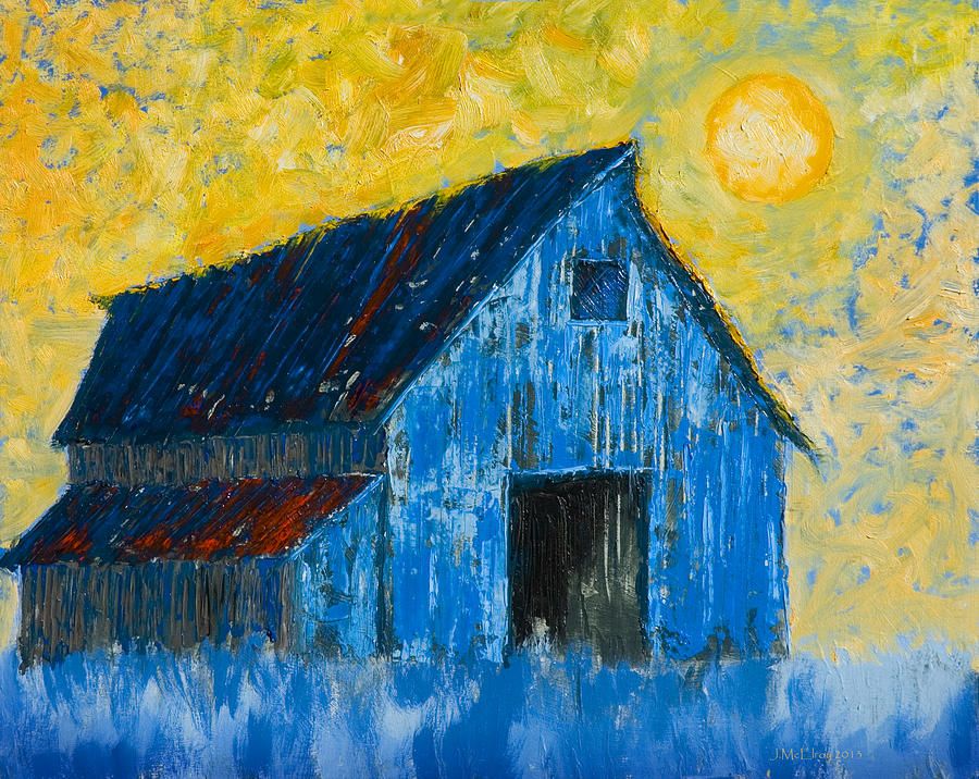 900x716 Blue Barn Number One Painting - Number One Painting