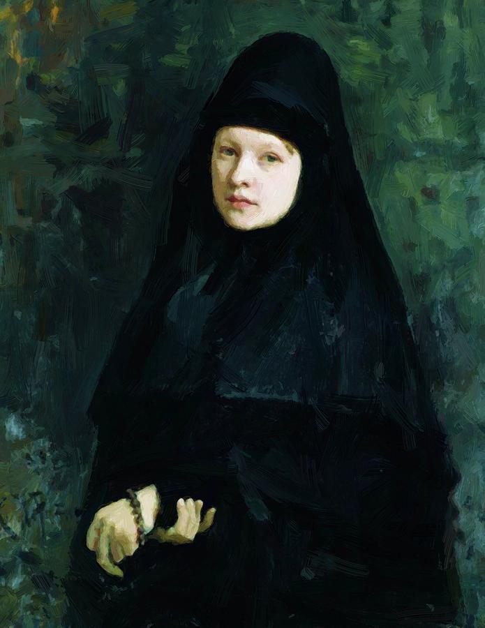 695x900 Nun 1878 Painting By Repin Ilya - Nun Painting