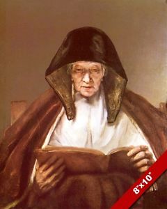 240x300 Old Woman Catholic Nun Reading Portrait Painting Rembrandt Art - Nun Painting
