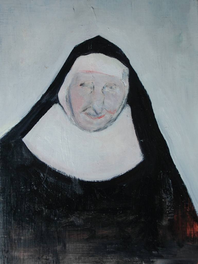 770x1028 Saatchi Art White Nun Painting By Antonio Coccaro - Nun Painting