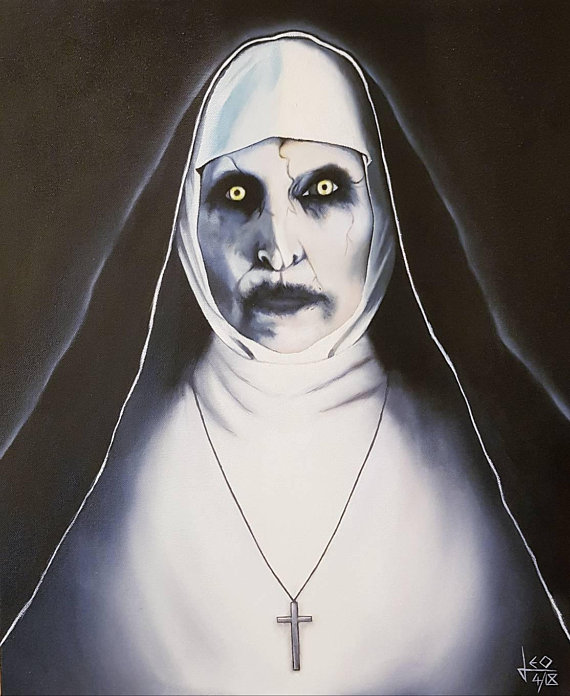 570x696 The Conjuring 2 The Nun Oil Painting Print - Nun Painting.