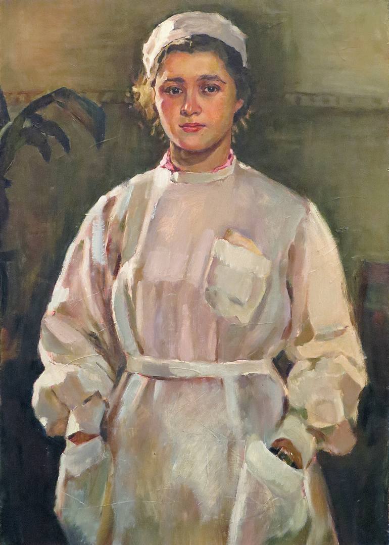 770x1079 Saatchi Art Medical Nurse Painting By Ivan Onnellinen - Nurse Painting