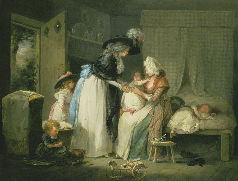 900x684 Visit To The Child At Nurse Painting By George Morland - Nurse Painting