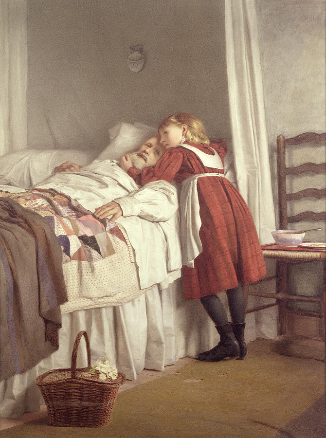 670x900 Grandfathers Little Nurse Painting By James Hayllar - Nurse Painting