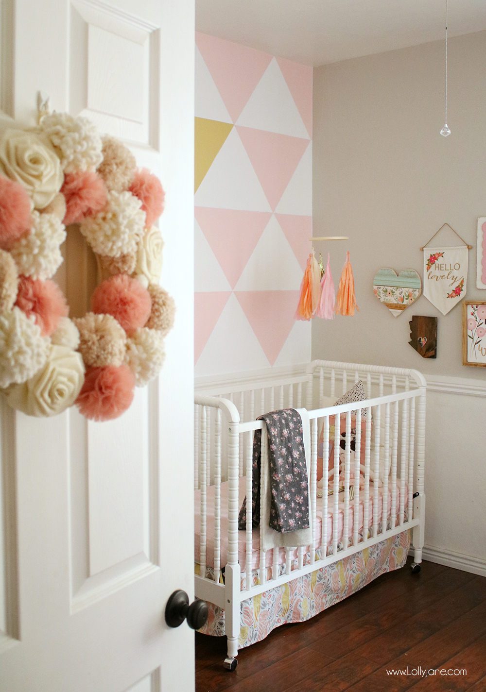 1000x1425 Painted Triangle Accent Wall Tutorial - Nursery Painting