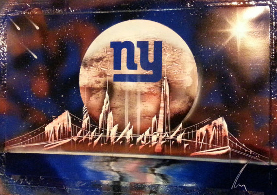 570x402 New York Giants Spray Paint Art Space Painting - Ny Giants Painting