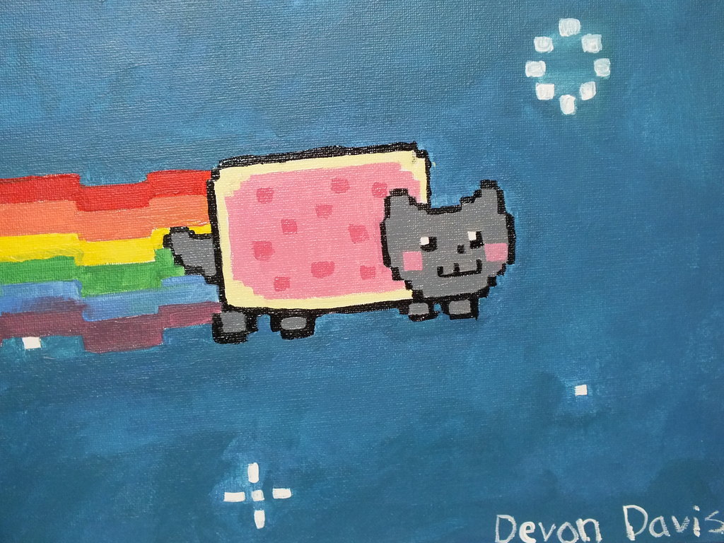 1024x768 Nyan Cat Painting D By Devondavis - Nyan Cat Painting