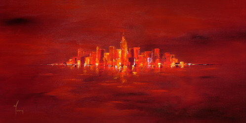 498x249 Nyc Skyline - Nyc Skyline Painting