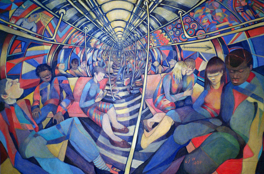 900x596 Subway Nyc, 1994 Oil On Canvas Photograph By Charlotte Johnson Wahl - Nyc Subway Painting