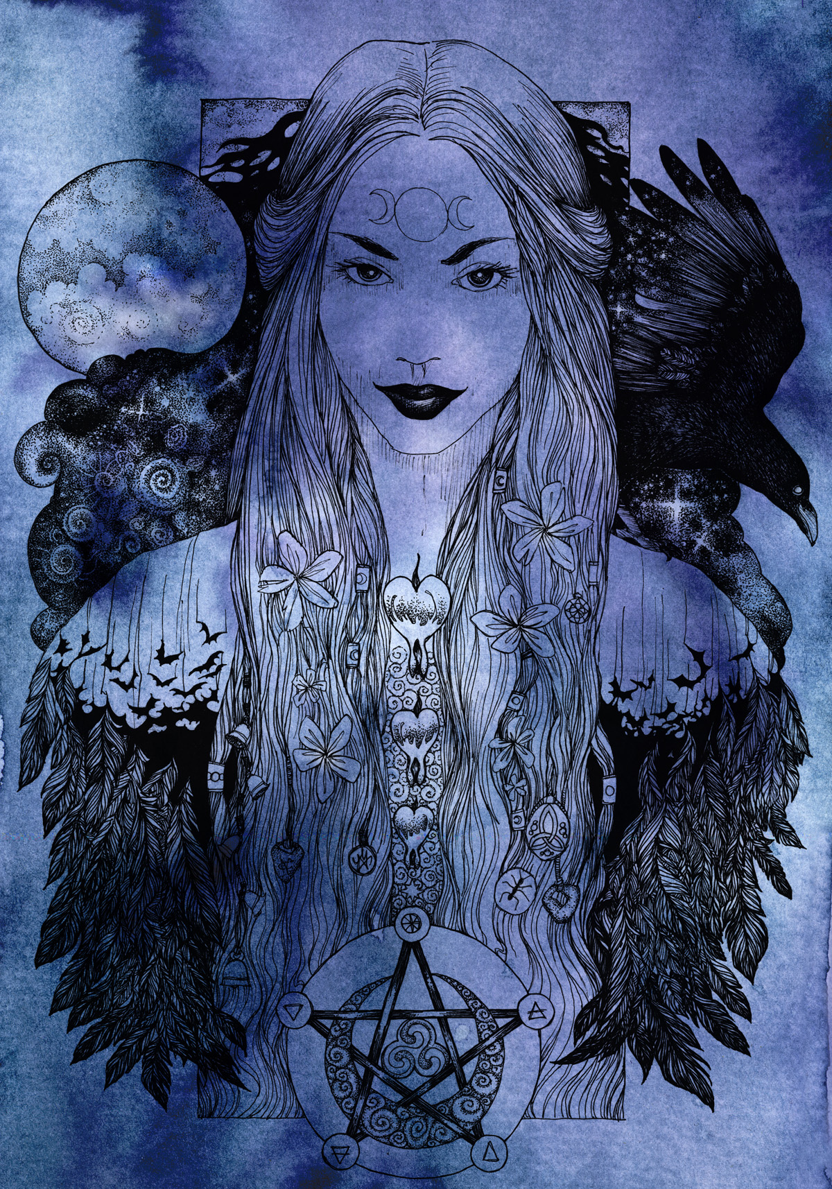 1200x1715 Nyx Mother Goddess Of The Night Nomeart - Nyx Goddess Painting