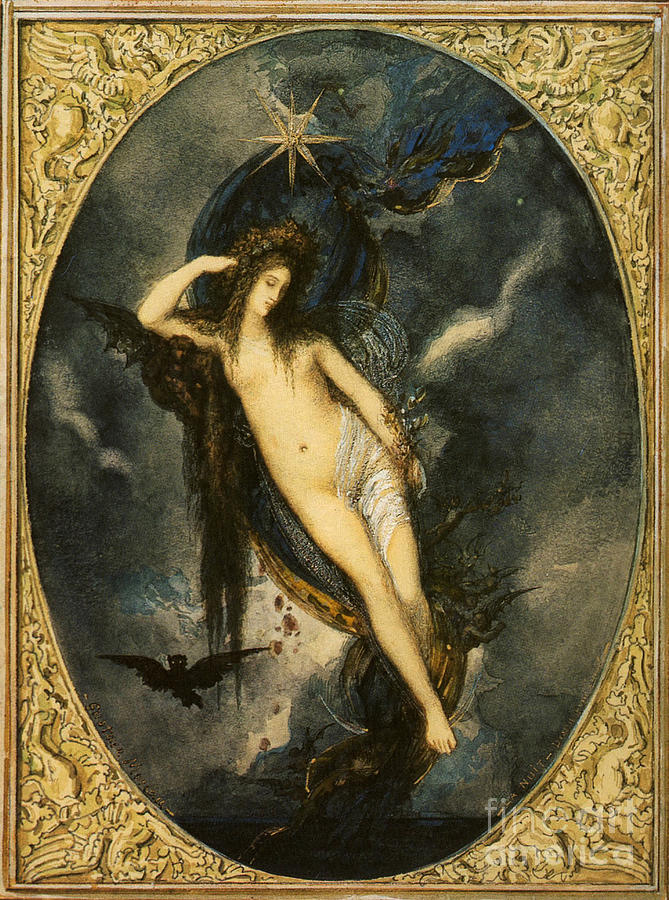 669x900 Nyx Night Goddess Painting By Gustave Moreau - Nyx Goddess Painting