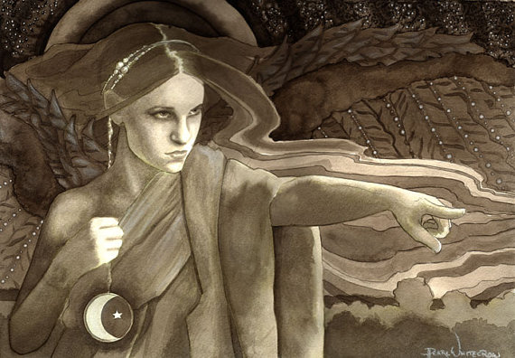 570x396 Pagan Centered Podcast Magical Art Monday The Painted Goddess - Nyx Goddess Painting