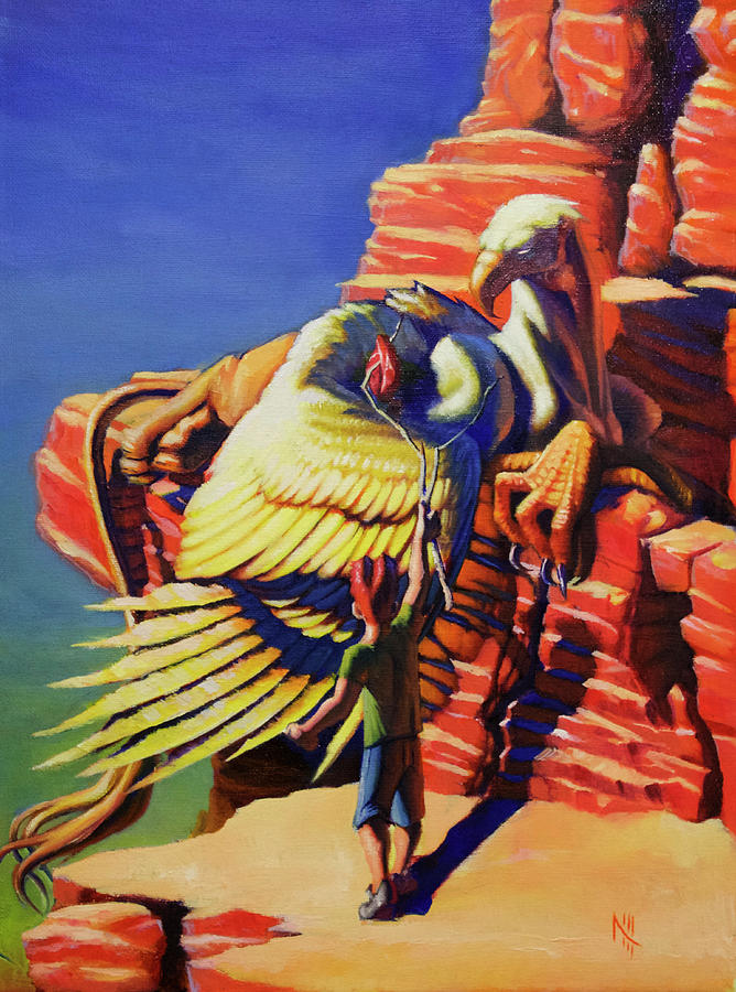 668x900 Phillip And The Griffin Painting By Taylor Nyx - Nyx Painting