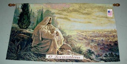 504x253 O Jerusalem ~ Jesus Christ Tapestry Wall Hanging ~ Greg Olsen - O Jerusalem Painting