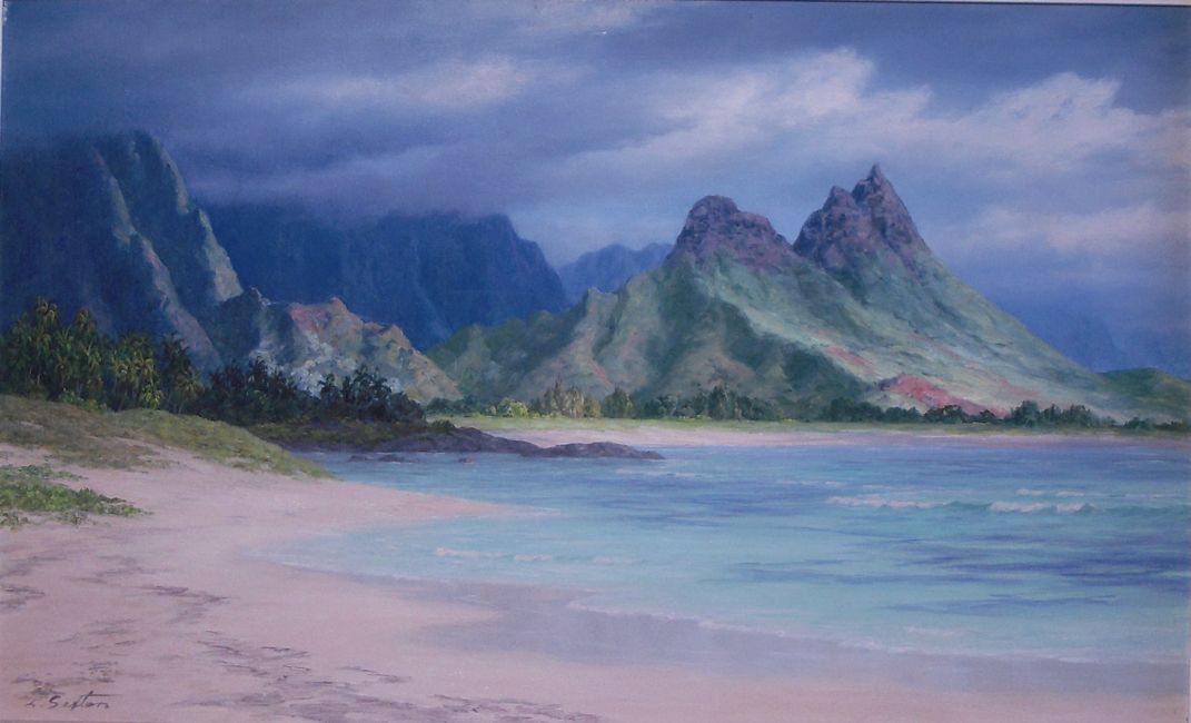 1071x650 Leeward Side Oahu, Leo Lloyd Sexton Paintings - Oahu Painting