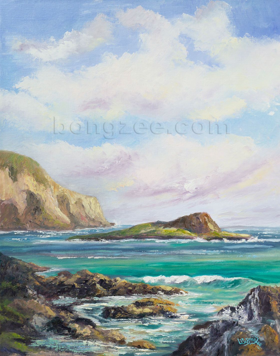 1121x1421 Makapuu Beach Original Oil Painting Art Artwork Tropical Ocean - Oahu Painting