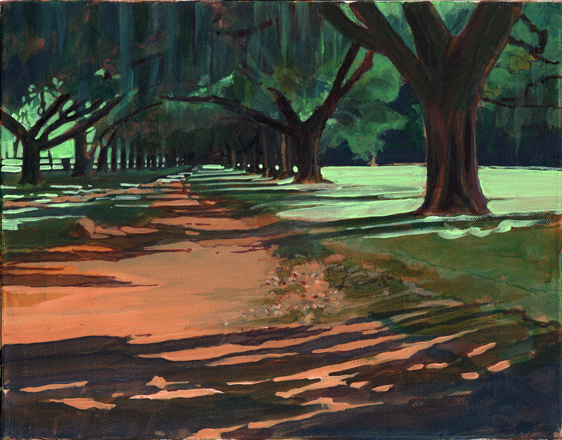 800x627 Oak Alley, Boone Farm By Richard Alm, Canvas - Oak Alley Painting