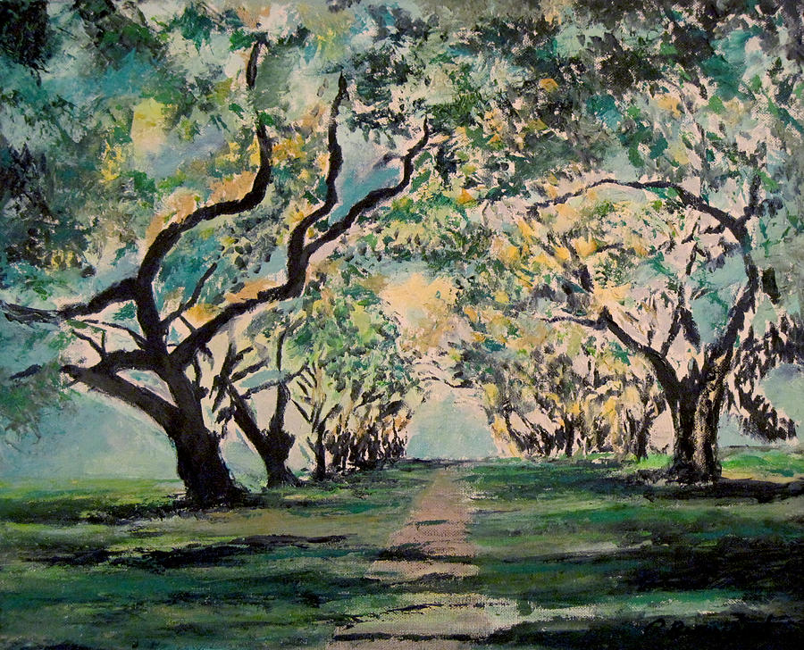 900x728 Oak Alley Painting By Richard Beauregard - Oak Alley Painting