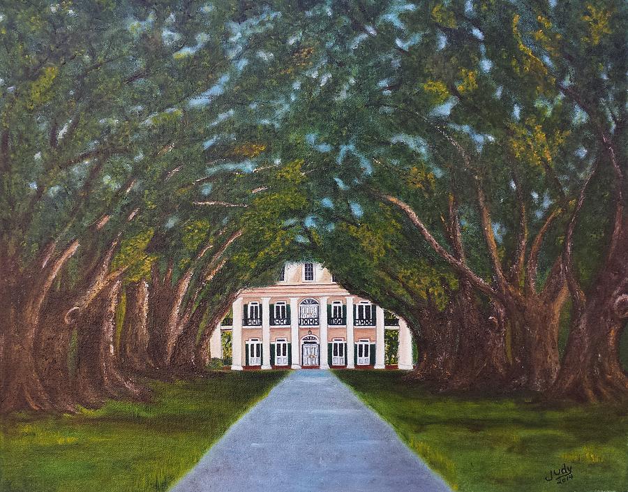 900x705 Oak Alley Plantation Painting By Judy Jones - Oak Alley Painting