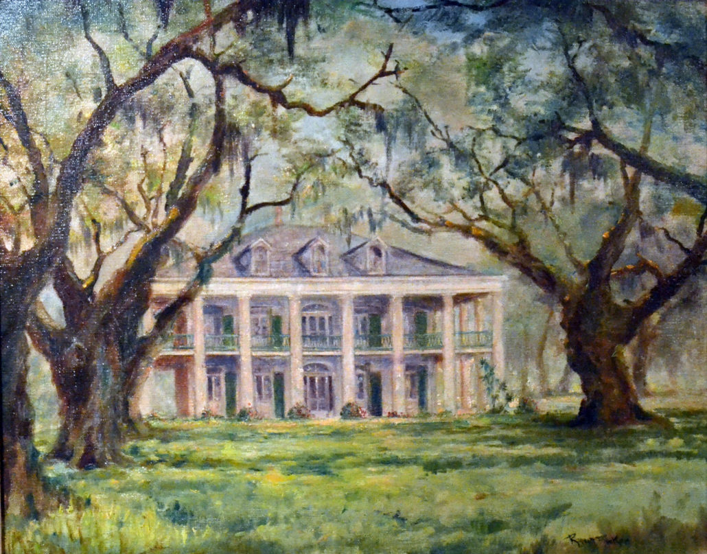 1030x807 Robert M. Rucker L. Ruth Gallery Of Louisiana Art - Oak Alley Painting